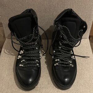 Black zara Lace-Up Boots size 41